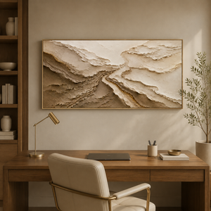 Neutral Layered Texture | Beige Abstract Wall Art