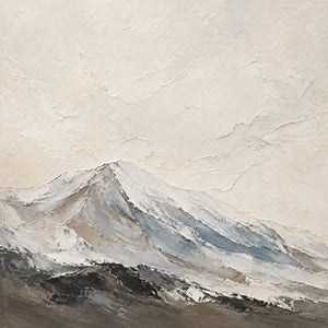 Soft Snow Summit | Neutral Mountain Textured Wall Piece
