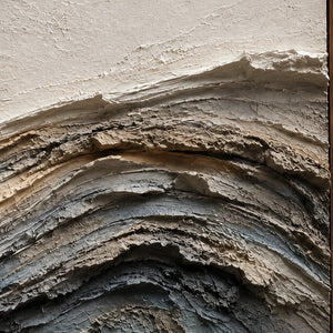 Strata Waves | Grey‑Brown Earth‑Tone Undulating Textured Piece