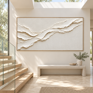 White Layered Flow | Minimalist Textured Wall Art