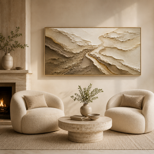 Neutral Layered Texture | Beige Abstract Wall Art