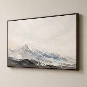 Soft Snow Summit | Neutral Mountain Textured Wall Piece