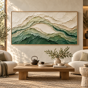Green Layered Landscape | Textured Abstract Wall Art
