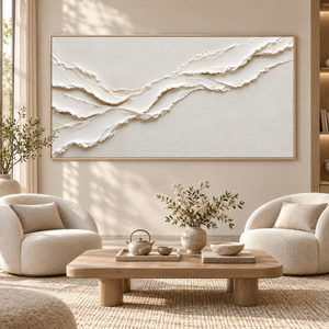 White Layered Flow | Minimalist Textured Wall Art