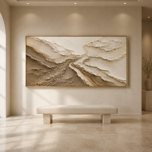 Neutral Layered Texture | Beige Abstract Wall Art