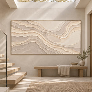 Neutral Topographic Layers | Beige Textured Wall Art