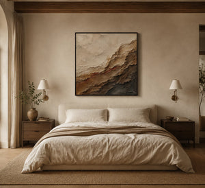 Earth Strata Rhythm | Earth‑Toned Textured Abstract Wall Art
