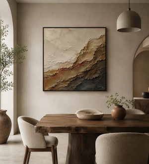 Earth Strata Rhythm | Earth‑Toned Textured Abstract Wall Art