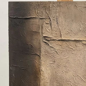 Textured Neutral Abstract Painting | Cracked Masonry