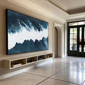 Blue‑Tone Ocean Art | Textured Sea Foam