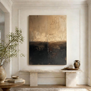 Thick Texture Abstract Painting | Golden Divide