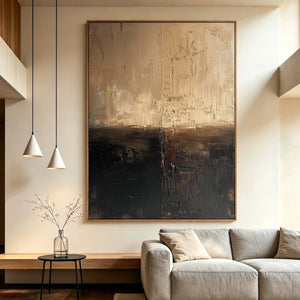 Thick Texture Abstract Painting | Golden Divide