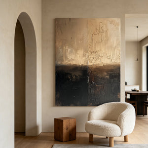 Thick Texture Abstract Painting | Golden Divide