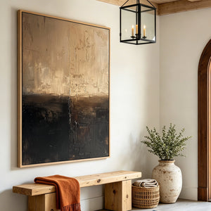 Thick Texture Abstract Painting | Golden Divide