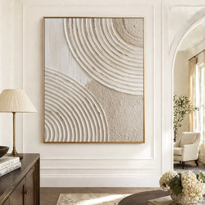 3D Textured Abstract Art | Pale Arc Symmetry