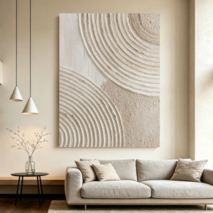 3D Textured Abstract Art | Pale Arc Symmetry