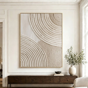 3D Textured Abstract Art | Pale Arc Symmetry