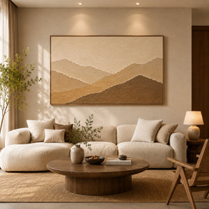Dune Veil | Warm Earth‑Tone Textured Wall Art