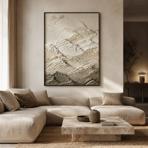 3D Textured Abstract Art | Pale Undulating Strata