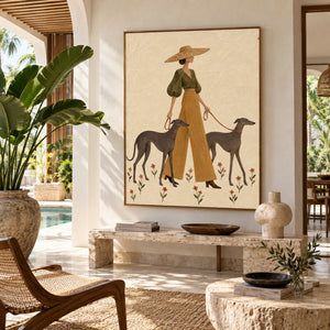 Mediterranean Stroll | Elegant Boho Figure Wall Decor