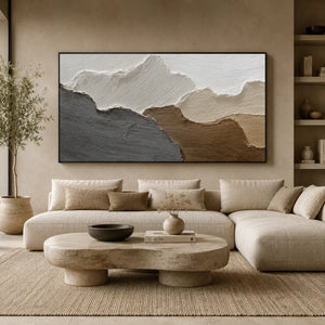 3D Textured Abstract Art | Jagged Mountain Shores