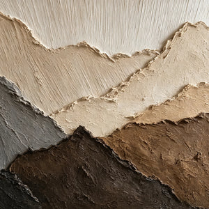 3D Textured Abstract Art | Monochrome Mountain Strata