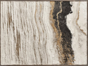 Textured White Black Gold Abstract Oil Painting