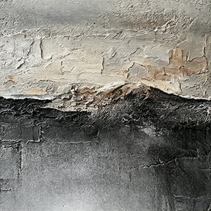Textured Abstract Landscape Painting | Misty Mountain Ridge