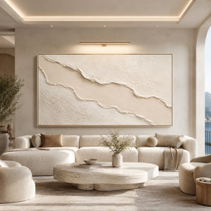 Cream Wave Flow | neutral textured wall art