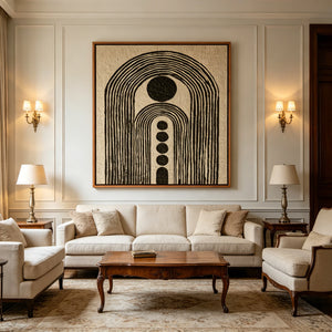 Nested Arches and Stacked Circles | Textured Geometric Abstract Wall Art