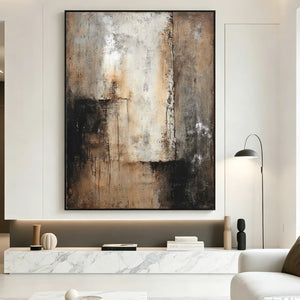 Textured Earth Tone Abstract Painting | Aged Ruins