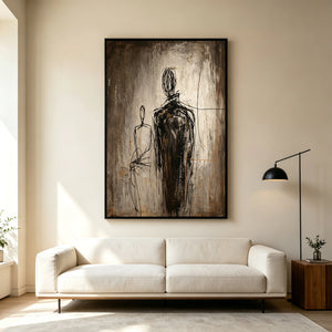 Quiet Companions | Expressive Abstract Figurative Wall Art