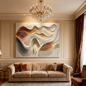3D Textured Abstract Art | Warm Flow