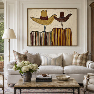 Dual Western Silhouette | retro western wall hanging