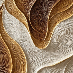 Amber Luminous Cadence | 3D Textured Wall Art