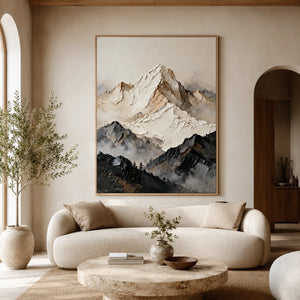 Textured Relief | Snow Capped Mountain Range