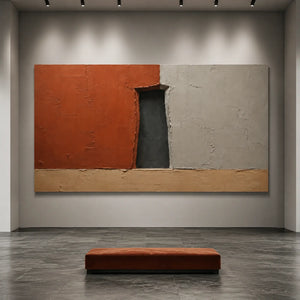 Narrow Void | Terracotta Block‑Textured Piece