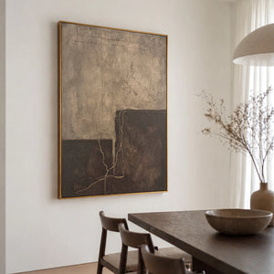 Wabi Sabi Textured Abstract Painting | Cracked Geometry
