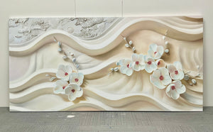 Wave Blossom | 3D Textured Floral Art