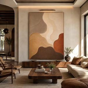 Warm Terrain Flow | Earth Tone Textured Abstract Wall Art