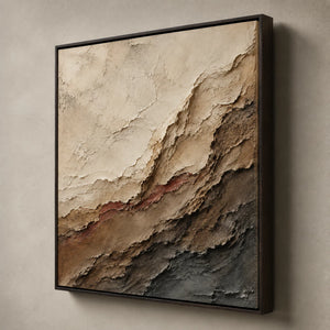 Earth Strata Rhythm | Earth‑Toned Textured Abstract Wall Art