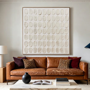 3D Textured Art | Raised Cream Pattern