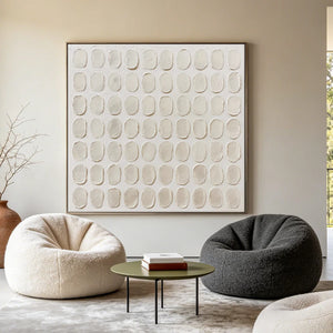 3D Textured Art | Raised Cream Pattern