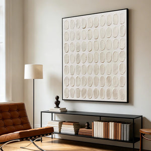 3D Textured Art | Raised Cream Pattern