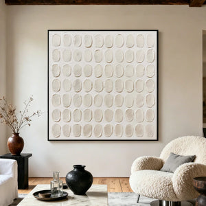 3D Textured Art | Raised Cream Pattern