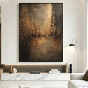 Dark Earth Tone Abstract Texture Art | Dusk City Glow