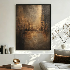 Dark Earth Tone Abstract Texture Art | Dusk City Glow