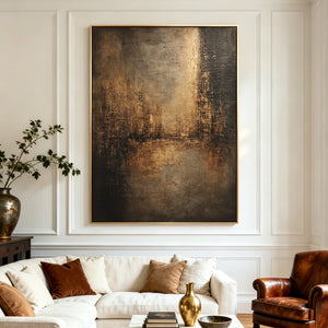 Dark Earth Tone Abstract Texture Art | Dusk City Glow