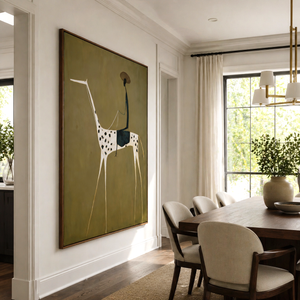 Rider on a Spotted Ivory Horse | Whimsical Figurative Wall Art