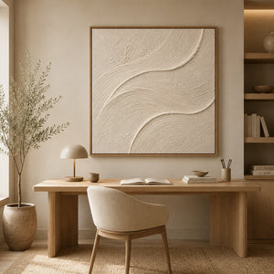 Gentle Surge | Off‑White Neutral Textured Wall Art